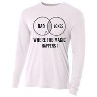 Dad jokes where the magic happens funny father's day Cooling Performance Long Sleeve Crew