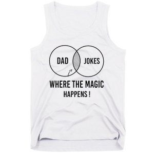 Dad jokes where the magic happens funny father's day Tank Top