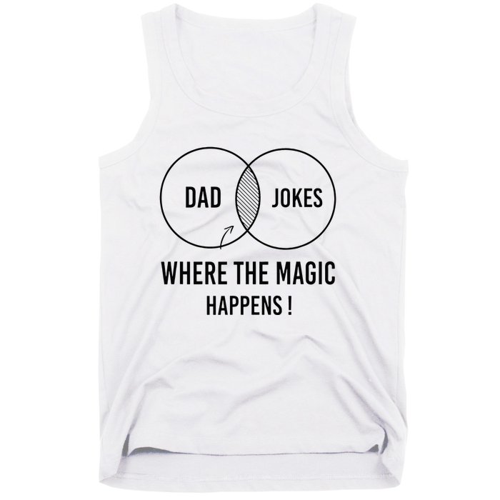 Dad jokes where the magic happens funny father's day Tank Top