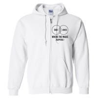 Dad jokes where the magic happens funny father's day Full Zip Hoodie