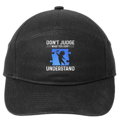 Dont Judge What You Dont Understand Autism Airplane 7-Panel Snapback Hat