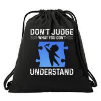 Dont Judge What You Dont Understand Autism Airplane Drawstring Bag