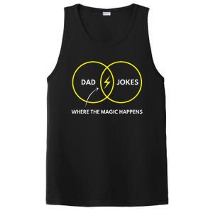 Dad Jokes Where The Magic Happens Funny Father Venn Diagram PosiCharge Competitor Tank