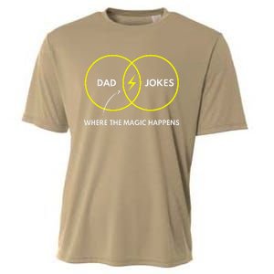 Dad Jokes Where The Magic Happens Funny Father Venn Diagram Cooling Performance Crew T-Shirt