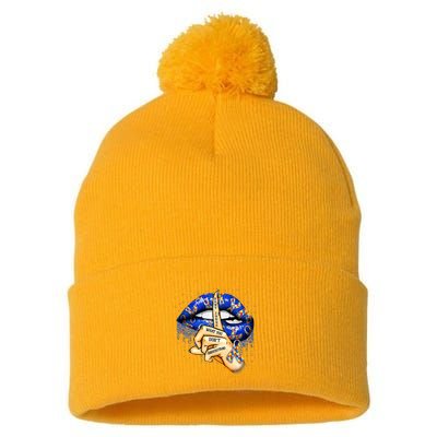 DonT Judge What You DonT Understand Autism Awareness Lips Pom Pom 12in Knit Beanie