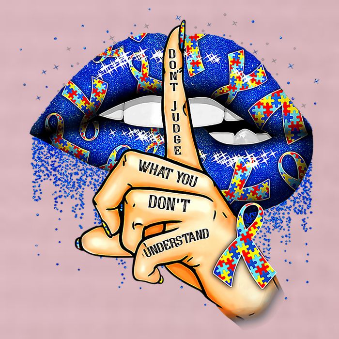 DonT Judge What You DonT Understand Autism Awareness Lips 25L Jumbo Tote
