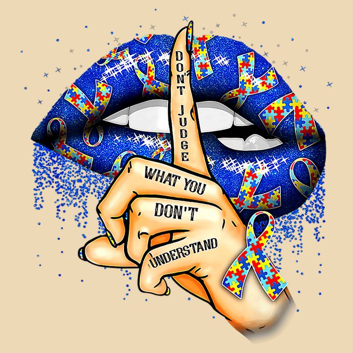 DonT Judge What You DonT Understand Autism Awareness Lips Drawstring Bag
