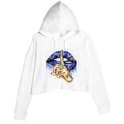 DonT Judge What You DonT Understand Autism Awareness Lips Crop Fleece Hoodie