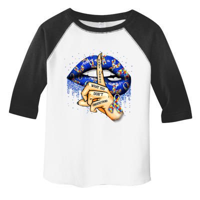 DonT Judge What You DonT Understand Autism Awareness Lips Toddler Fine Jersey T-Shirt