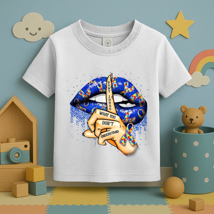DonT Judge What You DonT Understand Autism Awareness Lips Toddler T-Shirt