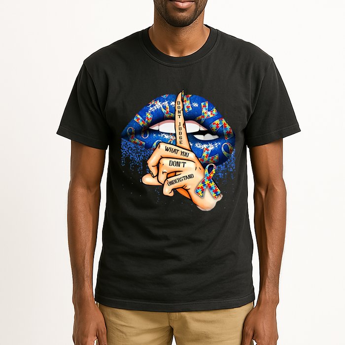 Dont Judge What You Dont Understand Autism Awareness Lips Tall T-Shirt