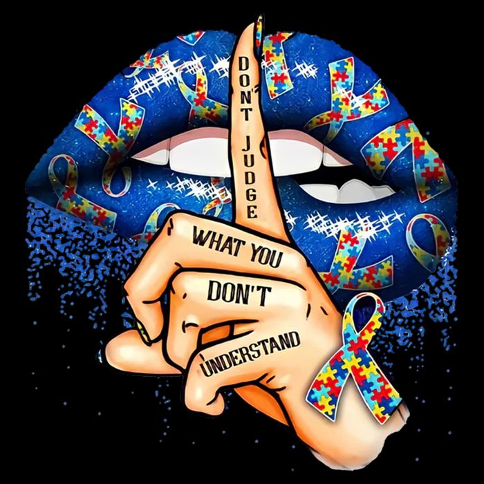Dont Judge What You Dont Understand Autism Awareness Lips 7-Panel Snapback Hat