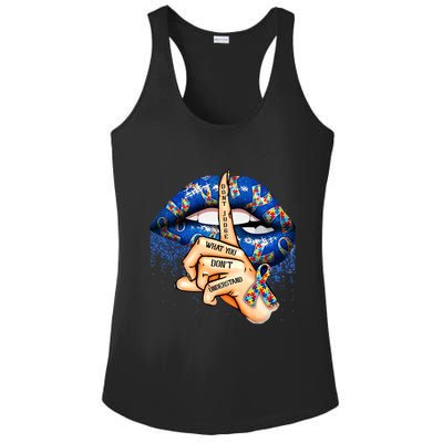 Dont Judge What You Dont Understand Autism Awareness Lips Ladies PosiCharge Competitor Racerback Tank