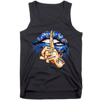 Dont Judge What You Dont Understand Autism Awareness Lips Tank Top