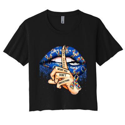Dont Judge What You Dont Understand Autism Awareness Lips Crop Top