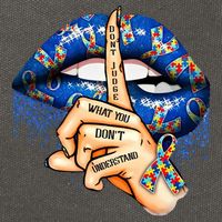 Dont Judge What You Dont Understand Autism Awareness Lips Cotton Canvas Backpack