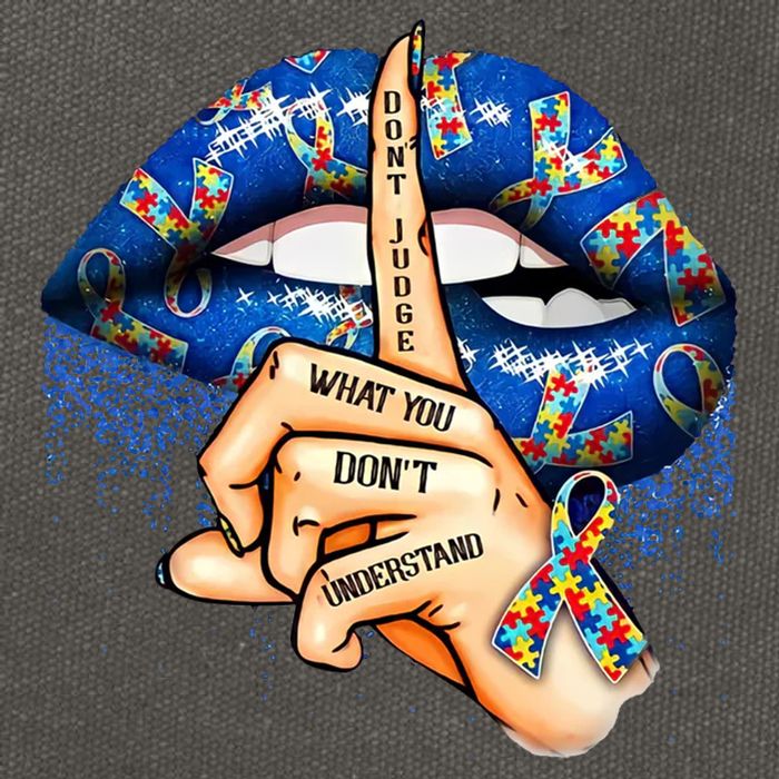 Dont Judge What You Dont Understand Autism Awareness Lips Cotton Canvas Backpack