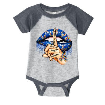 Dont Judge What You Dont Understand Autism Awareness Lips Infant Baby Jersey Bodysuit