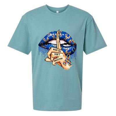 Dont Judge What You Dont Understand Autism Awareness Lips Sueded Cloud Jersey T-Shirt