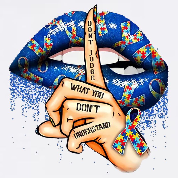 Dont Judge What You Dont Understand Autism Awareness Lips Garment-Dyed Sweatshirt
