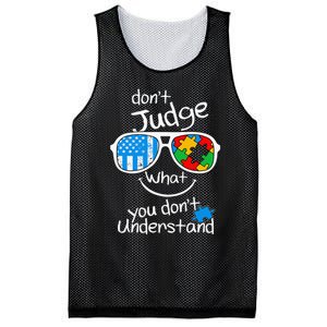 DonT Judge What You DonT Understand Autism Awareness Month Mesh Reversible Basketball Jersey Tank