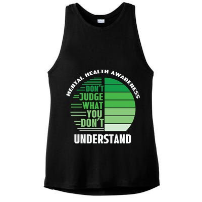 Don't Judge What You Don't Understand Mental Health Awareness Ladies PosiCharge Tri-Blend Wicking Tank