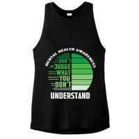 Don't Judge What You Don't Understand Mental Health Awareness Ladies PosiCharge Tri-Blend Wicking Tank
