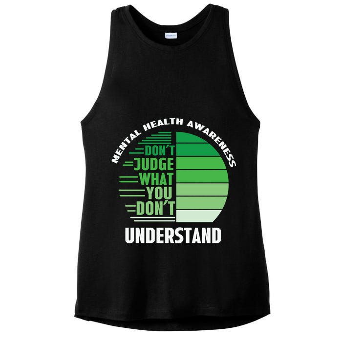 Don't Judge What You Don't Understand Mental Health Awareness Ladies PosiCharge Tri-Blend Wicking Tank