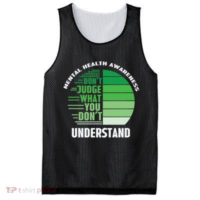Don't Judge What You Don't Understand Mental Health Awareness Mesh Reversible Basketball Jersey Tank