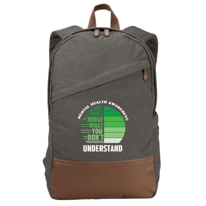 Don't Judge What You Don't Understand Mental Health Awareness Cotton Canvas Backpack
