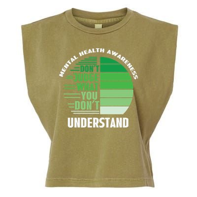 Don't Judge What You Don't Understand Mental Health Awareness Garment-Dyed Women's Muscle Tee