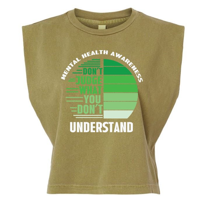 Don't Judge What You Don't Understand Mental Health Awareness Garment-Dyed Women's Muscle Tee