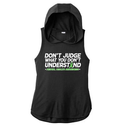 Don't Judge What You Don't Understand Mental Health Awareness Ladies PosiCharge Tri-Blend Wicking Draft Hoodie Tank