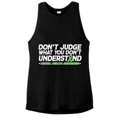 Don't Judge What You Don't Understand Mental Health Awareness Ladies PosiCharge Tri-Blend Wicking Tank