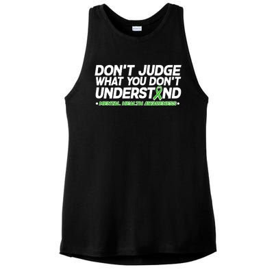 Don't Judge What You Don't Understand Mental Health Awareness Ladies PosiCharge Tri-Blend Wicking Tank