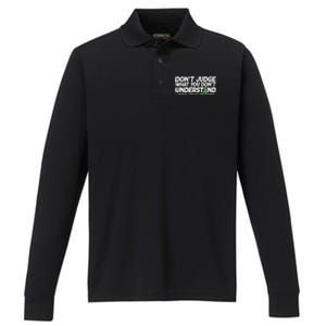 Don't Judge What You Don't Understand Mental Health Awareness Performance Long Sleeve Polo