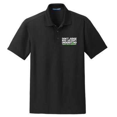 Don't Judge What You Don't Understand Mental Health Awareness Dry Zone Grid Polo