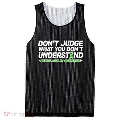 Don't Judge What You Don't Understand Mental Health Awareness Mesh Reversible Basketball Jersey Tank