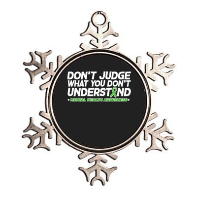 Don't Judge What You Don't Understand Mental Health Awareness Metallic Star Ornament