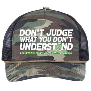 Don't Judge What You Don't Understand Mental Health Awareness Retro Rope Trucker Hat Cap