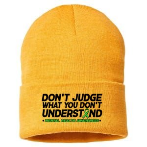 Don't Judge What You Don't Understand Mental Health Awareness Sustainable Knit Beanie