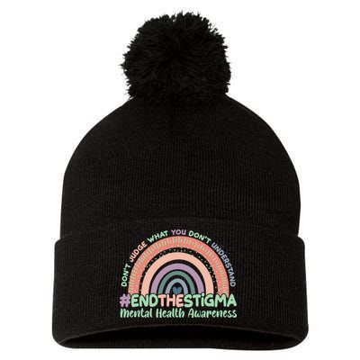 Don't Judge What You Don't Understand #End The Stigma Pom Pom 12in Knit Beanie