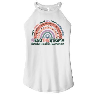 Don't Judge What You Don't Understand #End The Stigma Women's Perfect Tri Rocker Tank