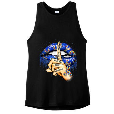 Don't Judge What You Don't Understand Autism Awareness Lips Ladies PosiCharge Tri-Blend Wicking Tank