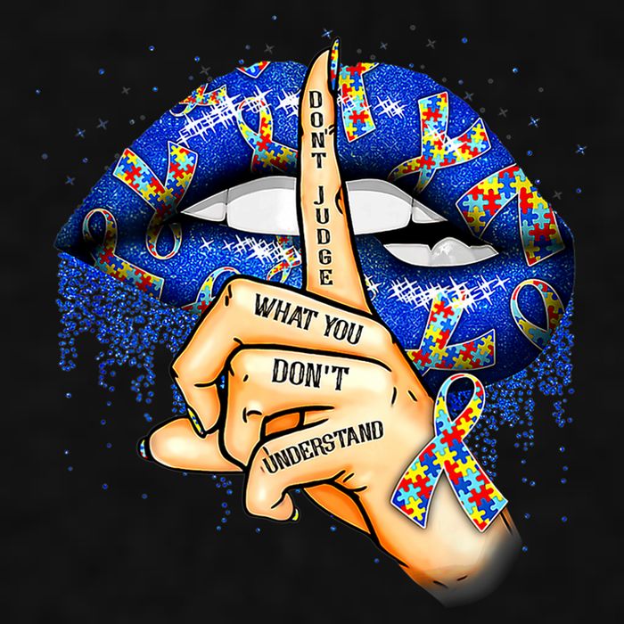 Don't Judge What You Don't Understand Autism Awareness Lips Ladies PosiCharge Tri-Blend Wicking Tank