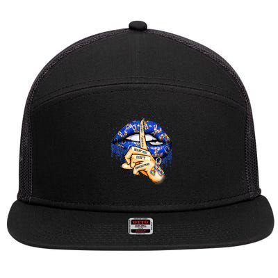 Don't Judge What You Don't Understand Autism Awareness Lips 7 Panel Mesh Trucker Snapback Hat