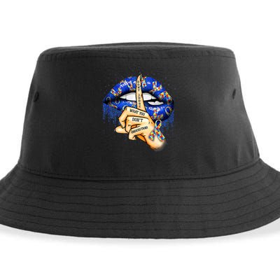 Don't Judge What You Don't Understand Autism Awareness Lips Sustainable Bucket Hat