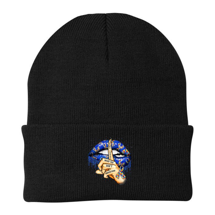 Don't Judge What You Don't Understand Autism Awareness Lips Beanie