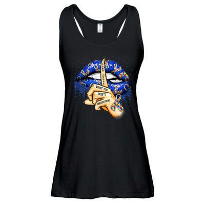 Don't Judge What You Don't Understand Autism Awareness Lips Ladies Essential Flowy Tank