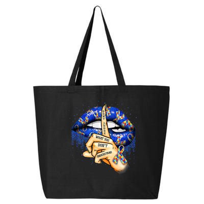 Don't Judge What You Don't Understand Autism Awareness Lips 25L Jumbo Tote
